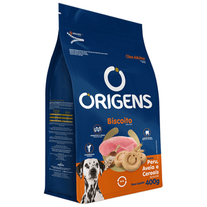 Biscoito Origens Premium Especial  Cães Adultos  Sabor Peru, Aveia E Cereais - 400G