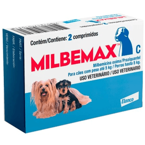 Milbemax C Para Cães Até 5Kg  - 2 Comprimidos