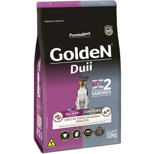 Golden Duii Cães Adultos   Porte  Pequeno Sabores Salmão E Cordeiro - 3Kg