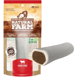 Osso Tubinho Branco Bacon E Queijo Para Cães Natural Farm - 1 Unidade