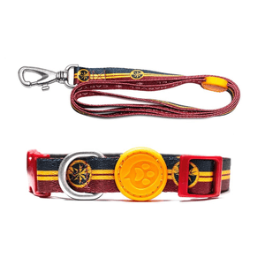 Kit guia + Coleira em Nylon piticas Capitã marvel - M