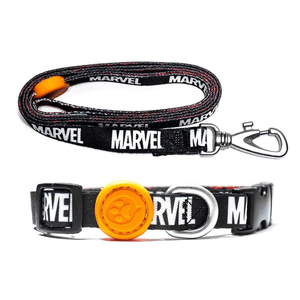 Kit guia + Coleira em Nylon piticas marvel - P