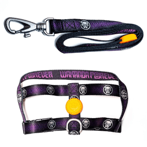 Kit guia +  peitoral em Nylon  piticas pantera Negra - G