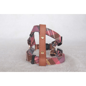 Peitoral Zooland Para Cachorros - Quadriculado Rosa - M