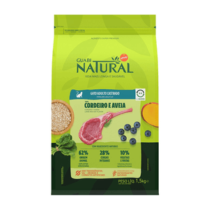 Ração Seca Guabi Natural Gatos Adultos  Castrados Cordeiro E Aveia - 1,5Kg