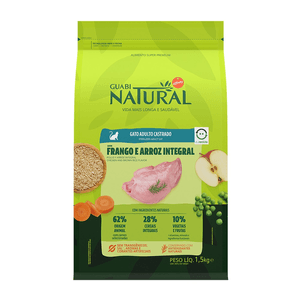 Ração Seca Guabi Natural Gatos Adultos  Castrados Frango E Arroz Integral - 1,5Kg