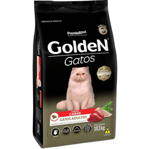 Ração Seca Golden Gatos Adultos  Carne - 10,1Kg