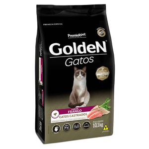 Ração Seca Golden Gatos Castrados Adultos  Frango - 10,1Kg