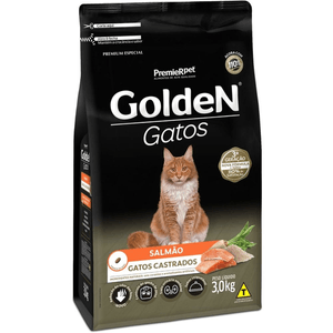 Ração Seca Golden Gatos Castrados Adultos  Salmão - 3Kg