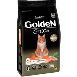Ração Seca Golden Gatos Castrados Adultos  Salmão - 10,1Kg