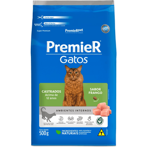 Ração Seca Premier Pet Amb Int Gatos Adultos Acima De 12 Anos Frango - 500G