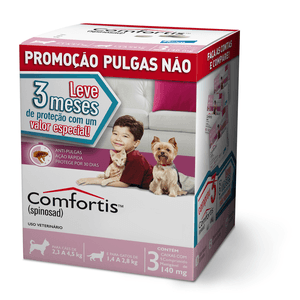 Antipulgas Combo Comfortis 140 Mg Para Cães e Gatos De 2,3 A 4,5 Kg - C/3
