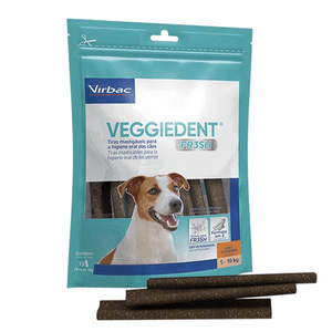 Veggie Dent Fresh Raças Pequenas Tiras Mastigáveis - 15 Unidades