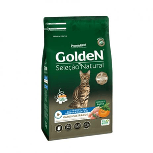 Ração Seca Golden Seleção Natural Gatos Castrados Adultos  - 3Kg