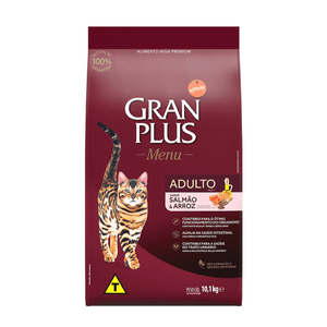 Ração Seca Gran Plus Gatos Adultos  Salmão E Arroz - 10,1Kg