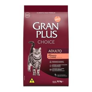 Ração Seca Gran Plus Choice Gatos Adultos  Frango E Carne - 10,1Kg