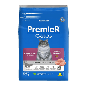 Ração Seca Premier Ambientes Internos Gatos Castrados 7 A 11 Anos Frango - 500G