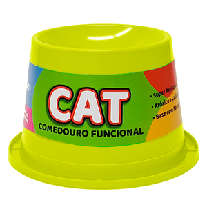Comedouro Alto Antiformiga Cat Amarelo Neon  - 250Ml