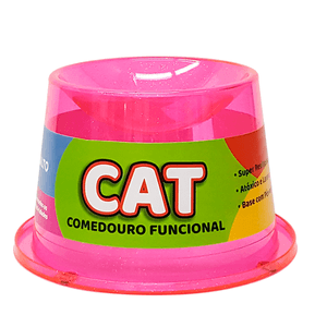 Comedouro Alto Antiformiga Cat Rosa Glitter - 250Ml