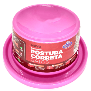 Comedouro Postura Correta Gatos - Rosa