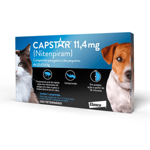 Antipulgas Elanco Capstar 11,4mg - Para cães de 1,0 a 11,4 kg de peso - 1 Comprimido