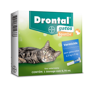 Vermífugo Drontal Spoton Para Gatos 1 Bisnaga - De 2,5 Kg A 5 Kg