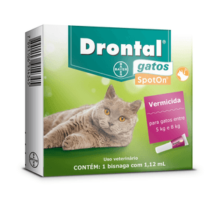 Vermífugo Drontal Spoton Para Gatos 1 Bisnaga - De 5 Kg A 8 Kg