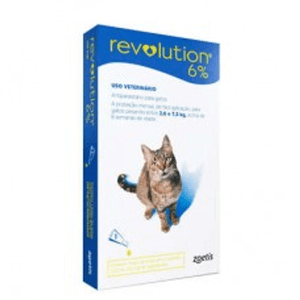 Zoetis Antipulgas E Carrapatos Revolution 6% 0,75Ml Para Gatos De 2,6 A 7,5 Kg - 1 Pipeta