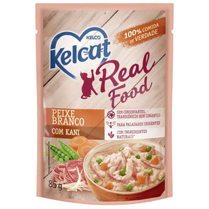 Kelcat Real Food  Peixe Branco Com Kani - 85G