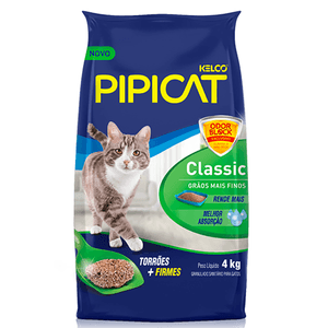 Areia Higiênica Pipicat Classic Para Gatos - 4Kg