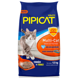 Areia Higiênica Pipicat Multi-Cat - 12Kg