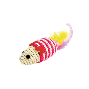 Brinquedo Gatos Rato Sisal Com Penas