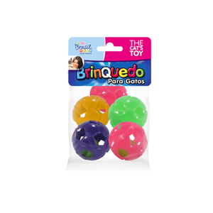 Brinquedo Gatos Bolinha Futebol - 5 Unidades