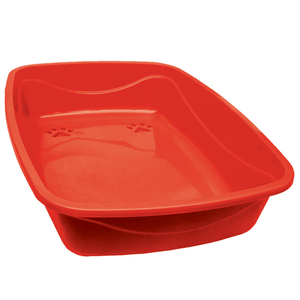 Bandeja Higiênica Pet Injet Luxo Patas Para Gatos - Vermelho