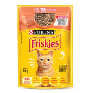 Friskies Ração Úmida Para Gatos Adultos  Salmão Ao Molho - 85G