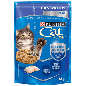 Nestlé Purina Cat Chow Ração Úmida Para Gatos Castrados Peixe Ao Molho - 85G