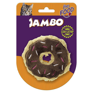 Mordedor Pelúcia Food Cat Donut Chocolate Jambo