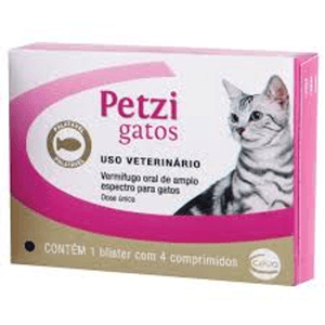 Vermífugo Ceva Petzi Gatos - 4 Comprimidos