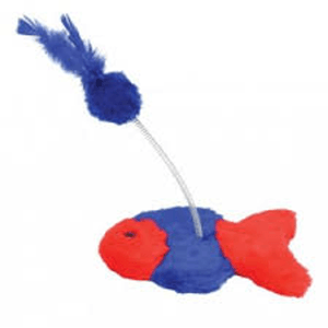 Brinquedo Peixinho para Gatos 23X15cm - Azul e Vermelho