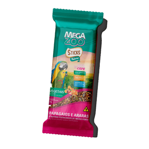 Megazoo Sticks Papagaio E Araras Vegetais - 120G