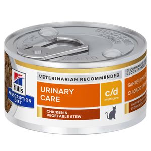 Ração Úmida Hill's Prescription Diet Sabor Frango & Vegetais c/d Multicare Gatos Cuidado Urinário 82g