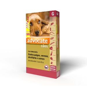 Advocate Cães - C/3 Bisnagas - De 10 A 25Kg
