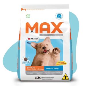 Ração Max Cães Filhotes Frango E Arroz - 15Kg