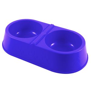 Comedouro duplo patinhas P 900ml 2x450ml azul