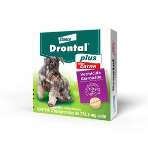 Vermífugo Drontal Plus Sabor Carne Cães - 2 Comprimidos