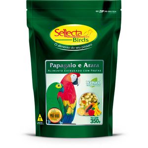 Sellecta Extrusado Papagaio e Arara Natural com Frutas 350g