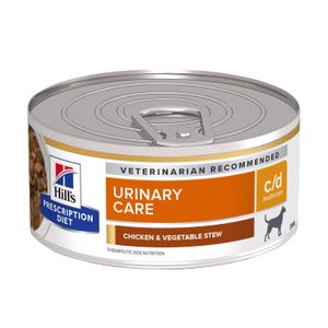 Ração Úmida Hill's Prescription Diet c/d Cães Trato Urinário Sabor Frango e Legumes 156g