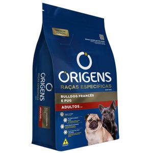 Ração Seca Origens Premium Especial Raças Específicas Cães Adultos  Das Raças Bulldog Francês E Pug - 1Kg