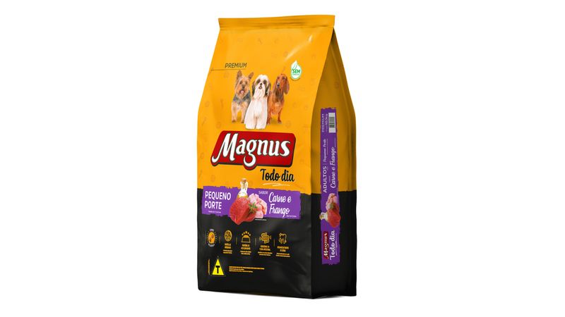 Racao Magnus Premium Todo Dia Caes Pequeno Porte Sabor Carne E Frango 15Kg American Pet