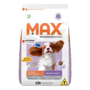 Ração Max Cães Filhotes Raças Pequenas Frango e Arroz 1kg